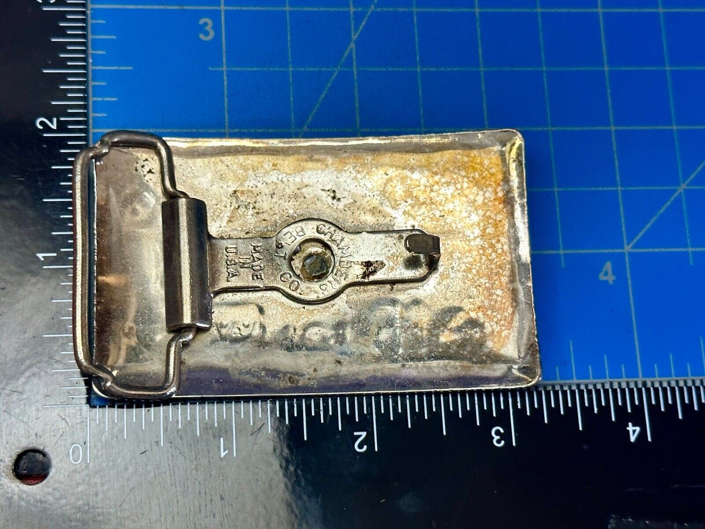 Vintage Chambers Western Cattle Branding Signs Belt Buckle without Centerpiece