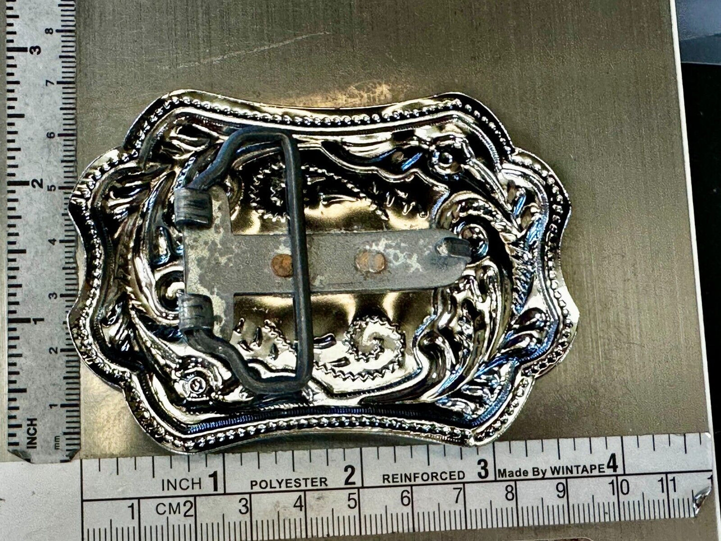 Texas Longhorn Rodeo Steer Bull Vintage Two Tone Western Cowboy's Belt Buckle