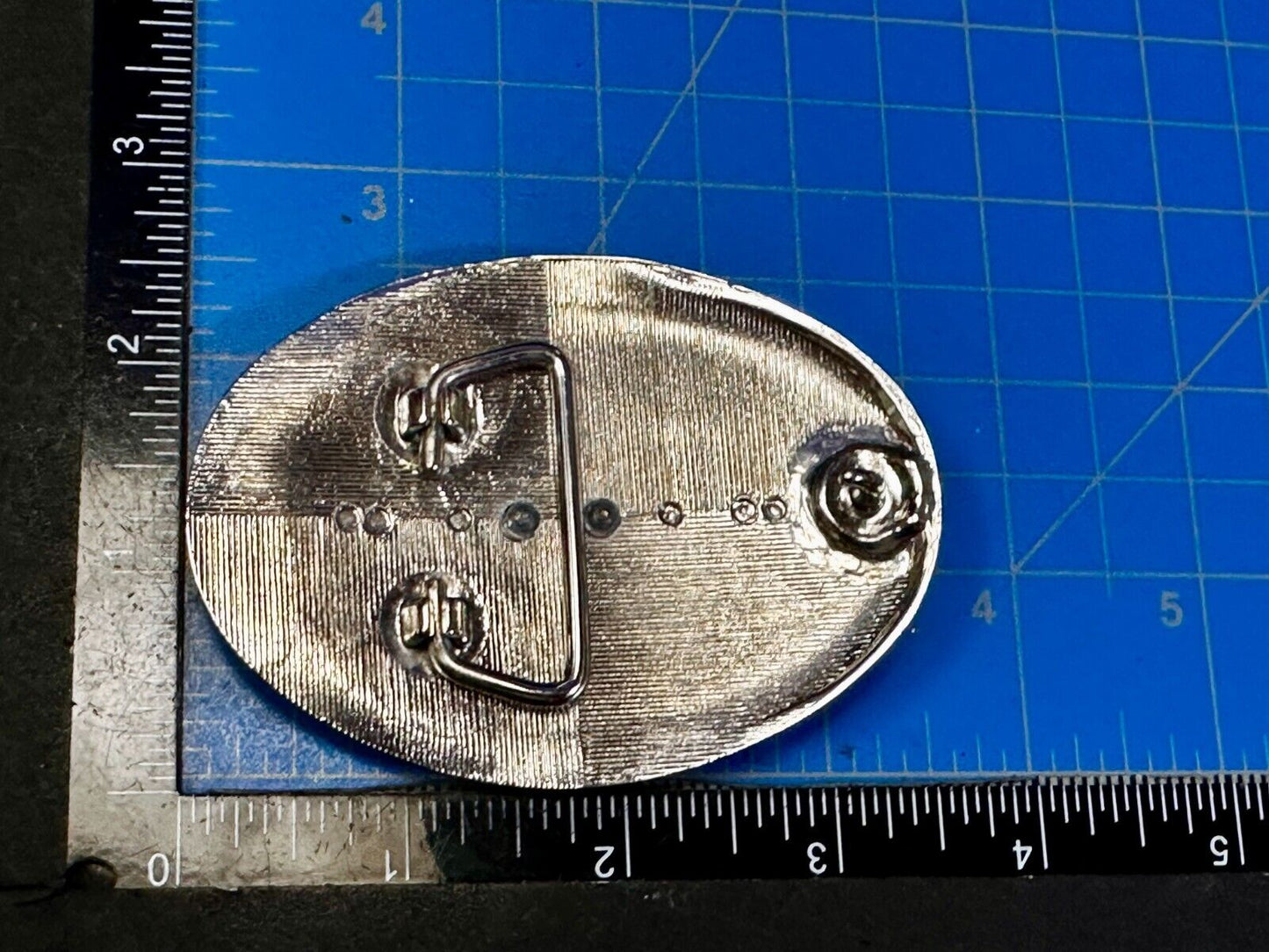 Vintage Cowboy Saddle Bronc Bucking Horse Two Tone Oval Engraved Belt Buckle