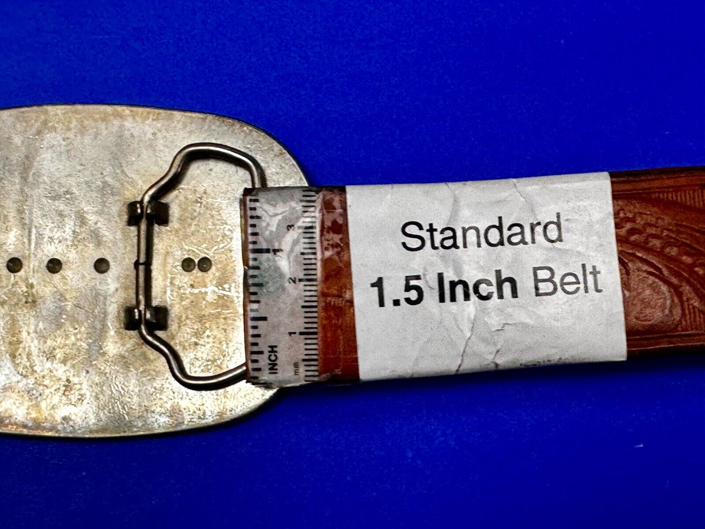 Vintage Blank Award Ribbon Scroll To Engrave Flower Swirl Design Belt Buckle