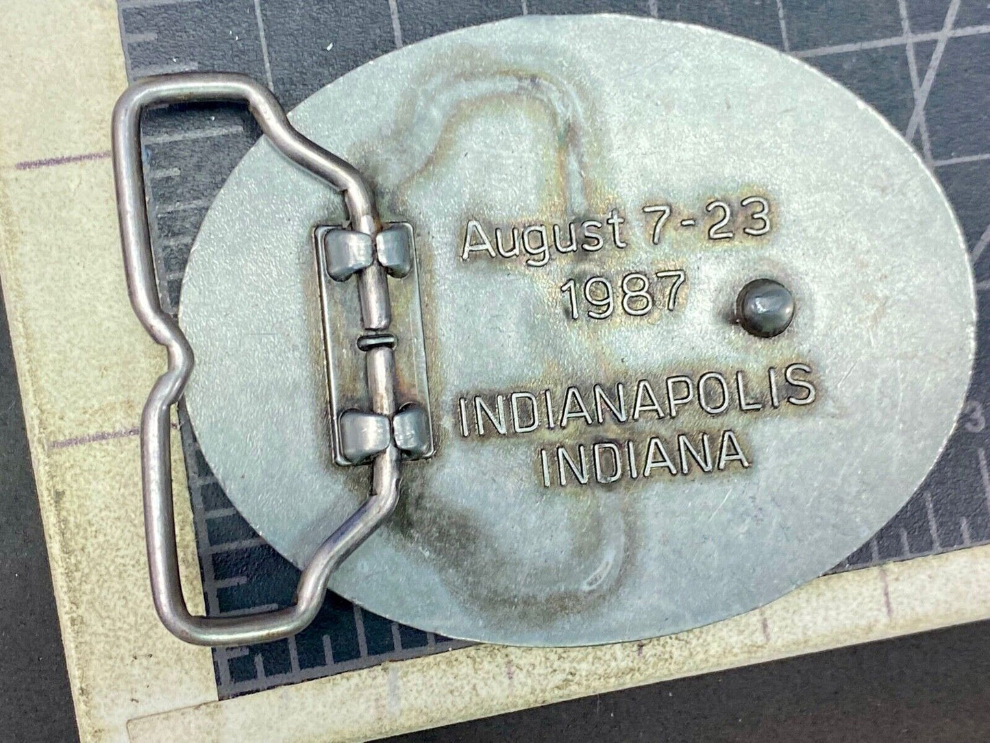 The Tenth Pan American Games 1987 Belt Buckle Pan Am Games Indianapolis