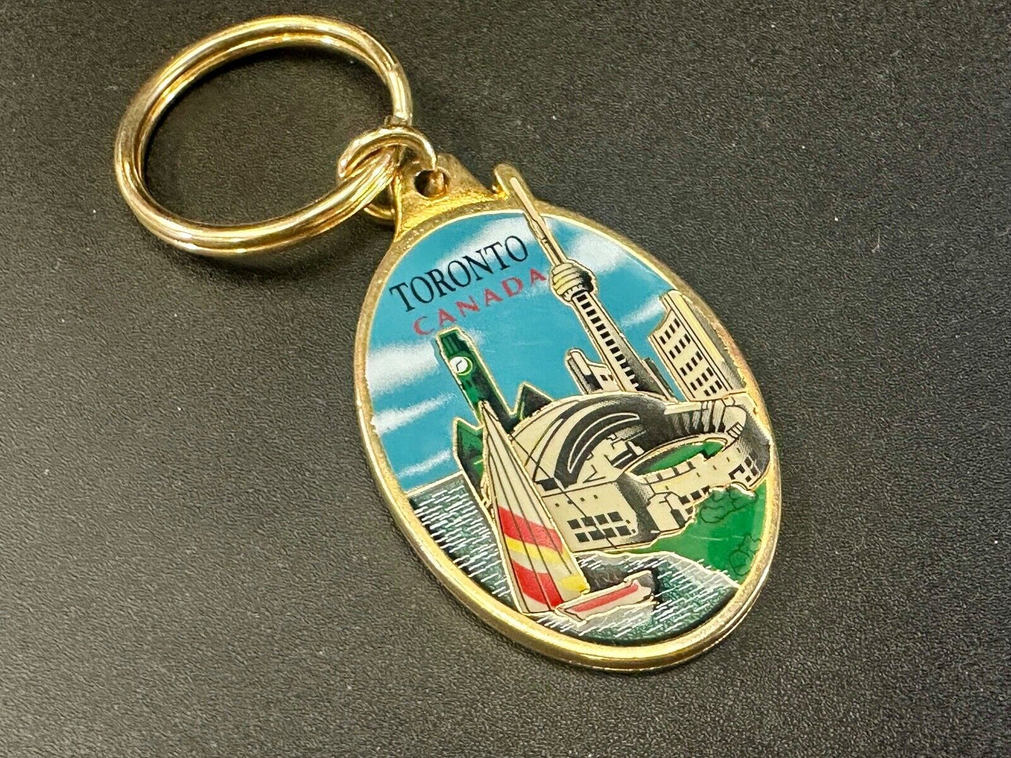 Toronto Canada gold tone CDF Souvenir Keychain - Key Ring Chain