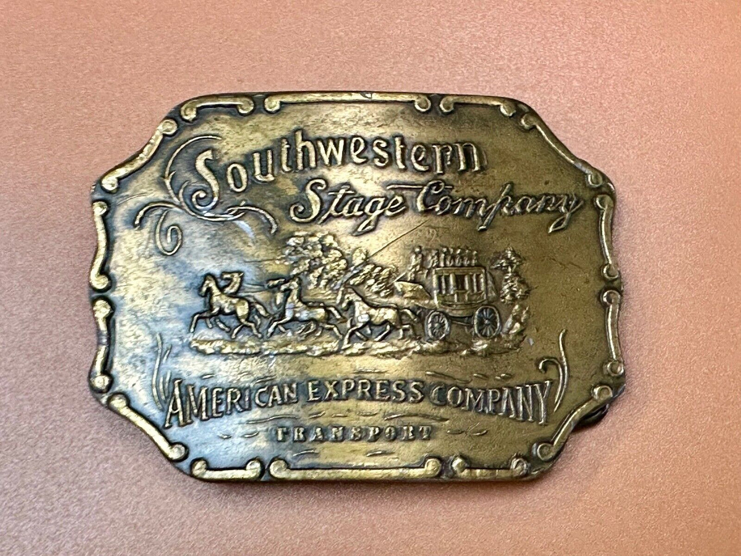 Vintage American Express Southwestern Stage Company Bergamot X-37 belt buckle