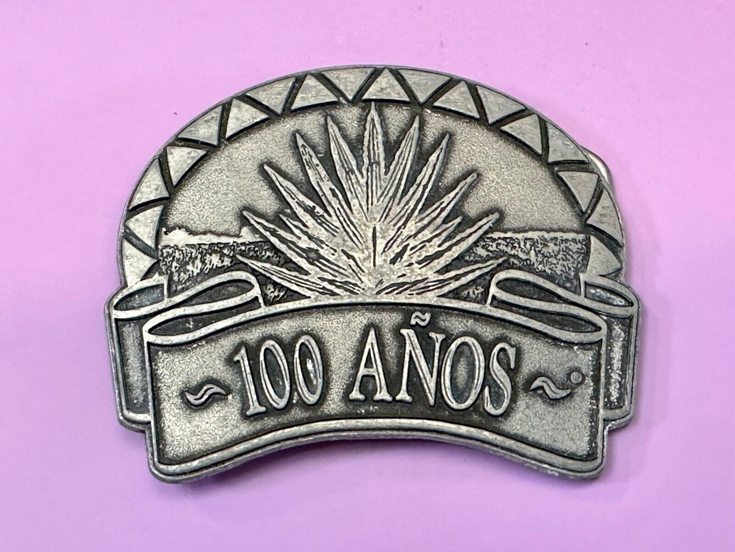 Tequila 100 Anos Tequila Collectors large Metal Belt Buckle