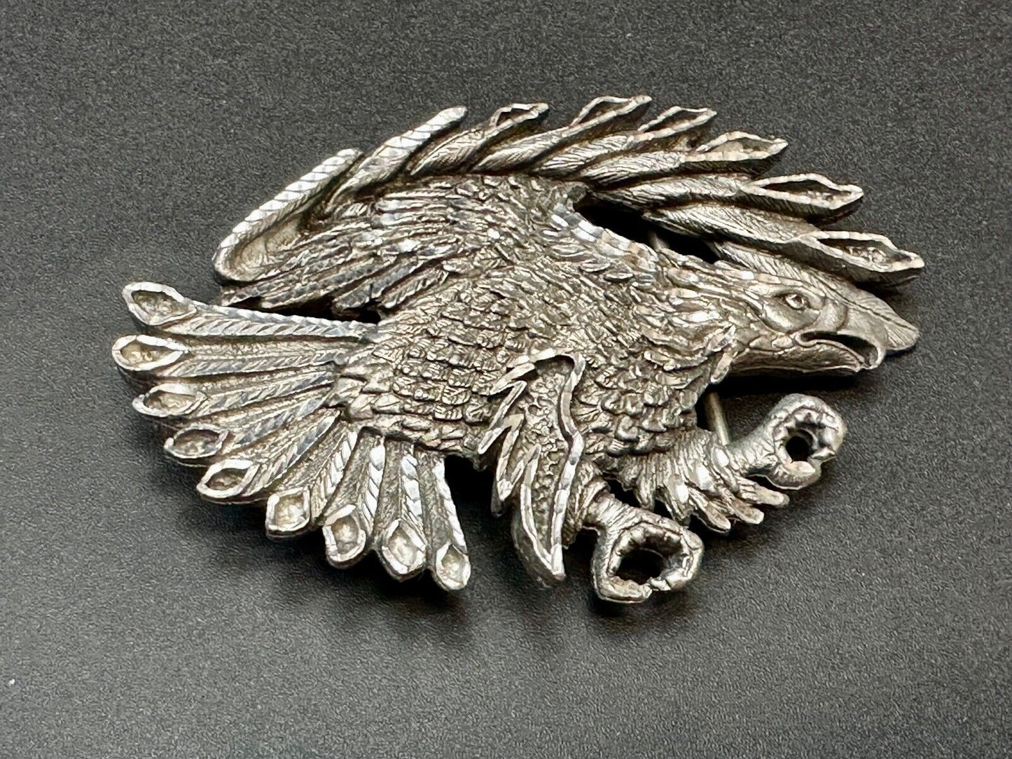 Vintage EJC EAGLE - Attacking Hunting Diving cutout belt buckle