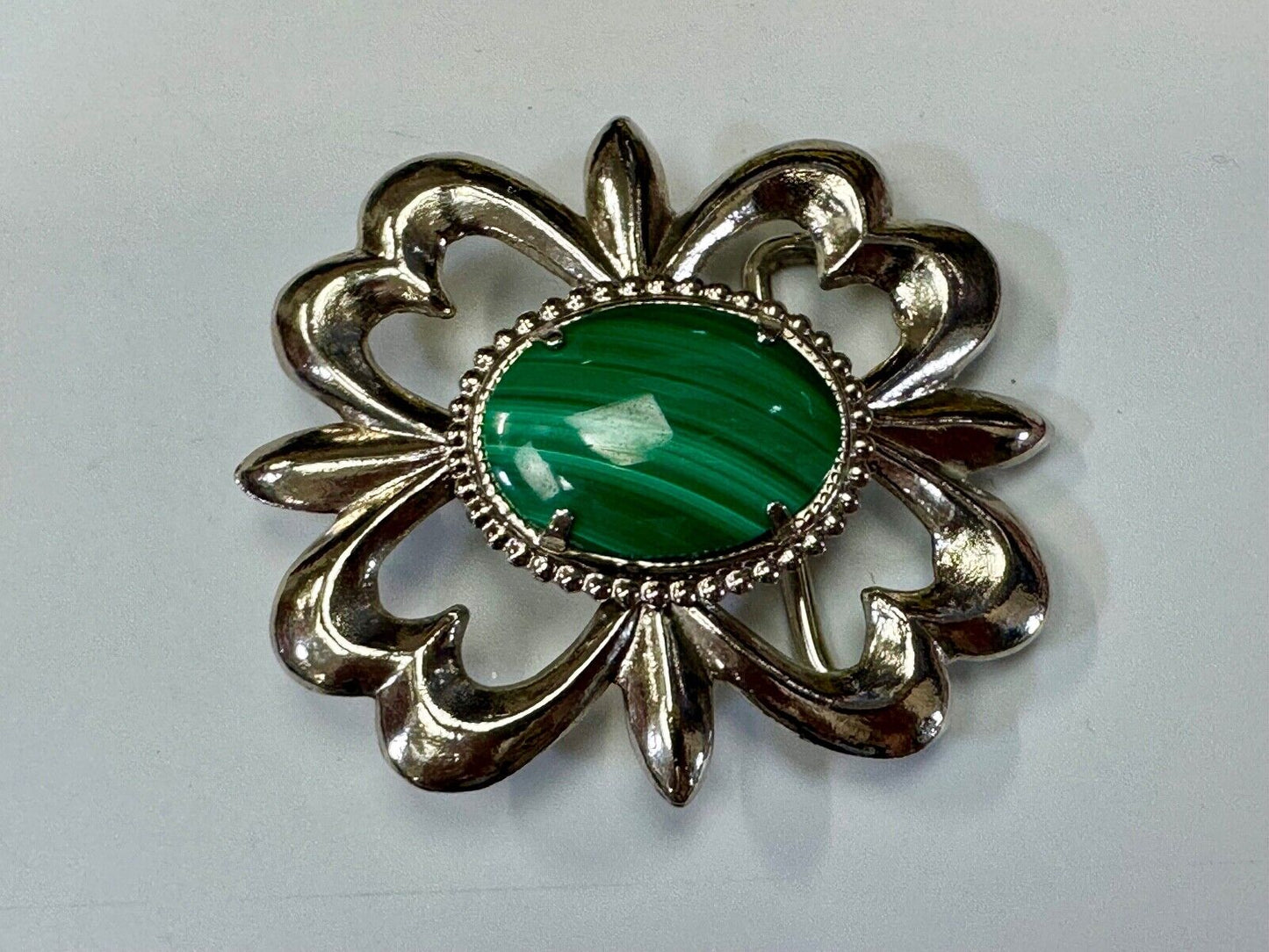 Beautiful Green Malachite Native American Navajo style Cabochon Cab belt buckle