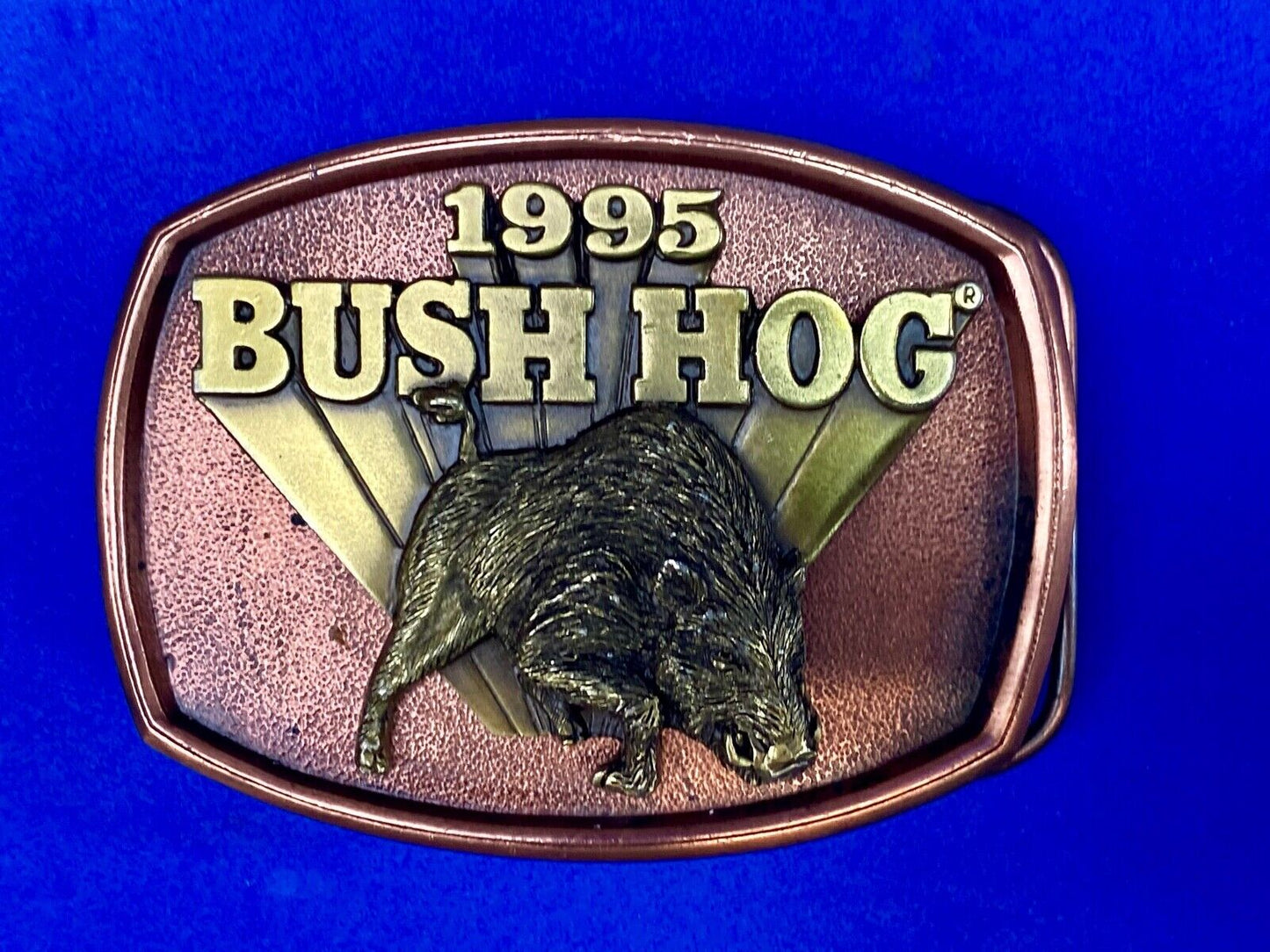 The Bush Hog Rotary Cutter Lawn Construction Tractor Company Belt Buckle 1995