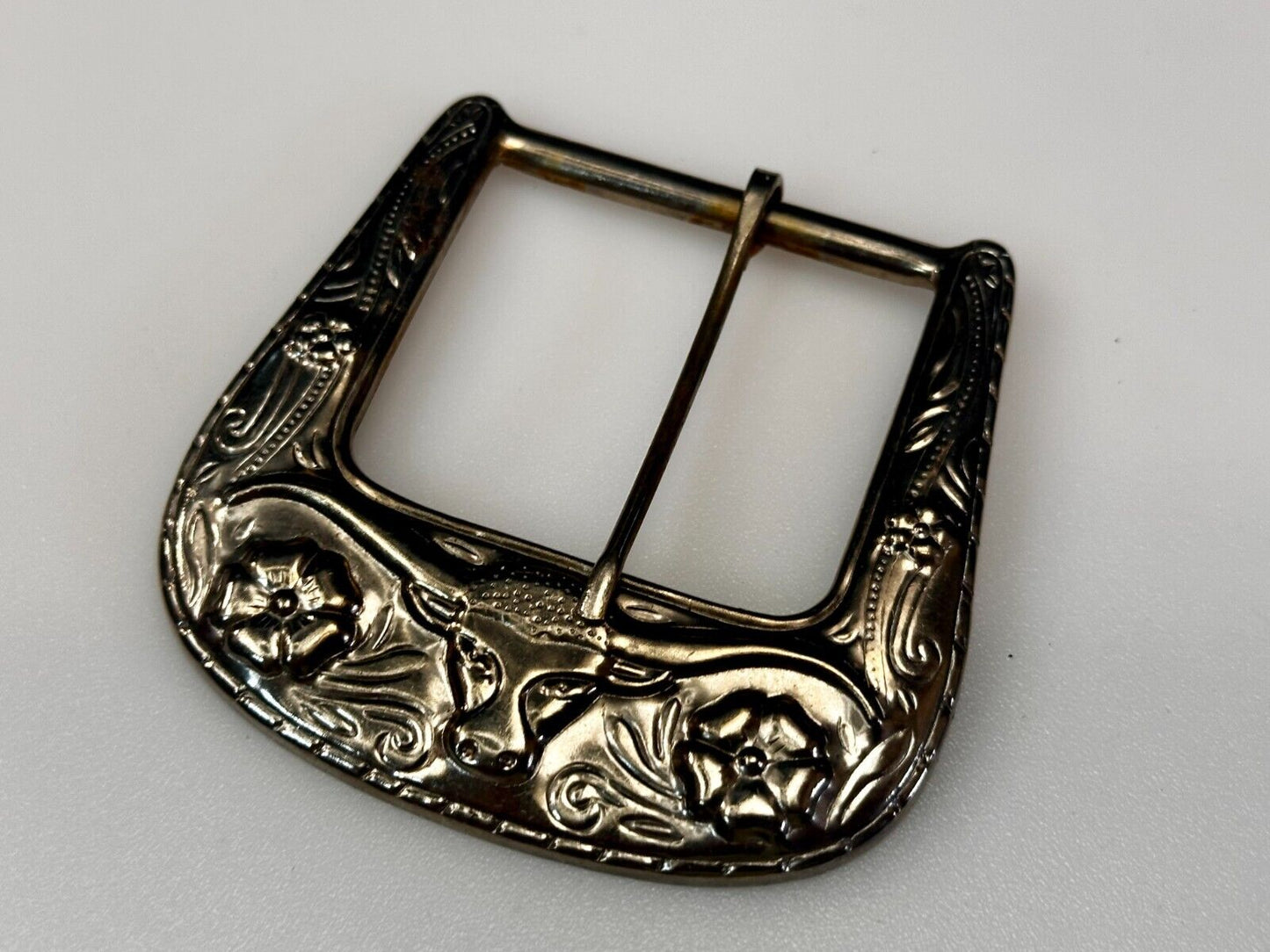 Texas Long Horn Steer Rodeo Cow Ranger Style Replacement Western Belt Buckle