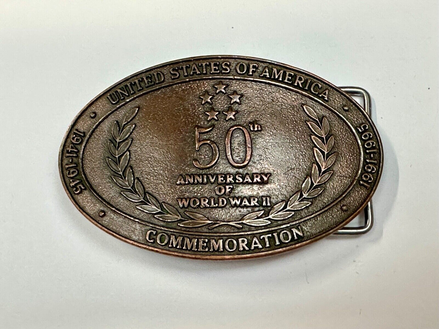 United Stated 50th Anniversary of World War 2 Commemorative belt buckle Crew INC