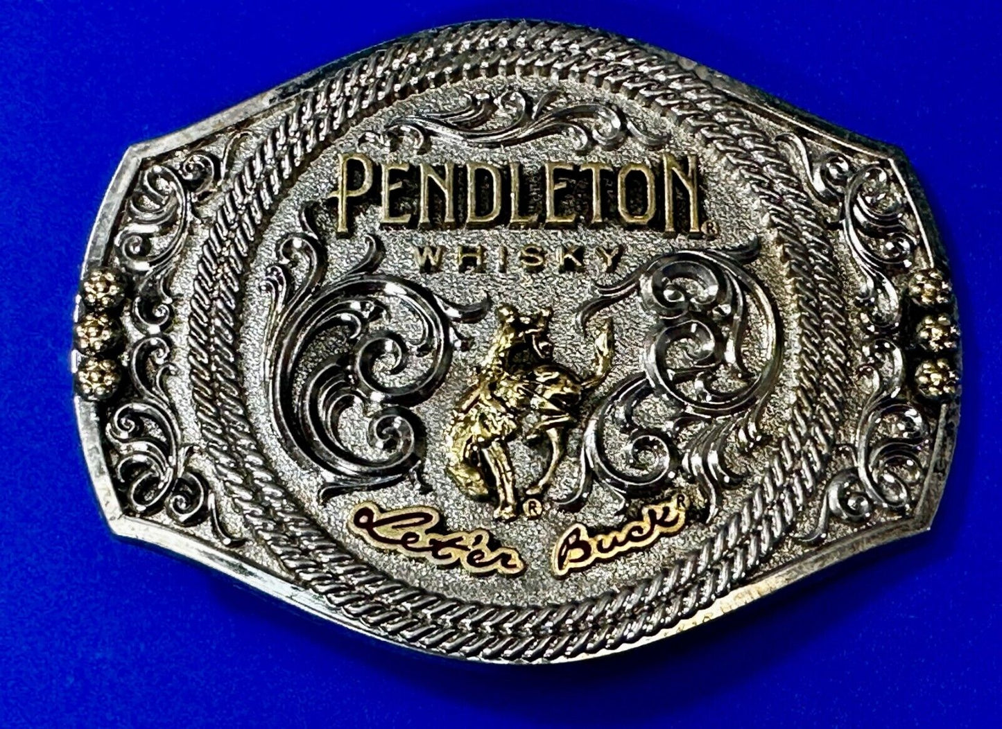 2021 Pendleton whiskey Let'er Buck Rodeo Cowboy Montana Silversmiths Belt Buckle