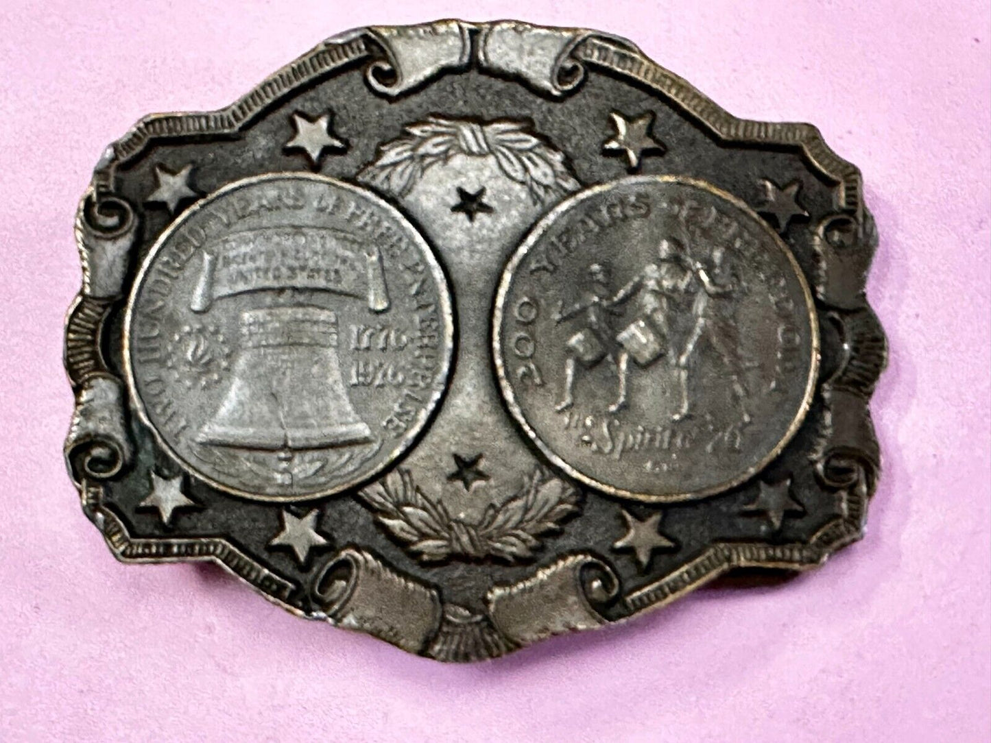 200 YEARS OF FREEDOM USA BICENTENNIAL 76 Coin Collectors Patriotic Belt Buckle