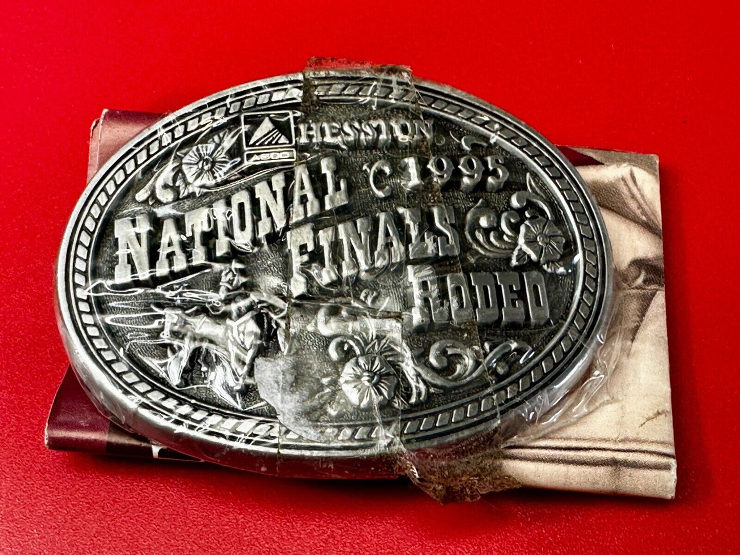 1995 Hesston National Finals Rodeo NFR Cowboys Youth Size NOS Belt Buckle