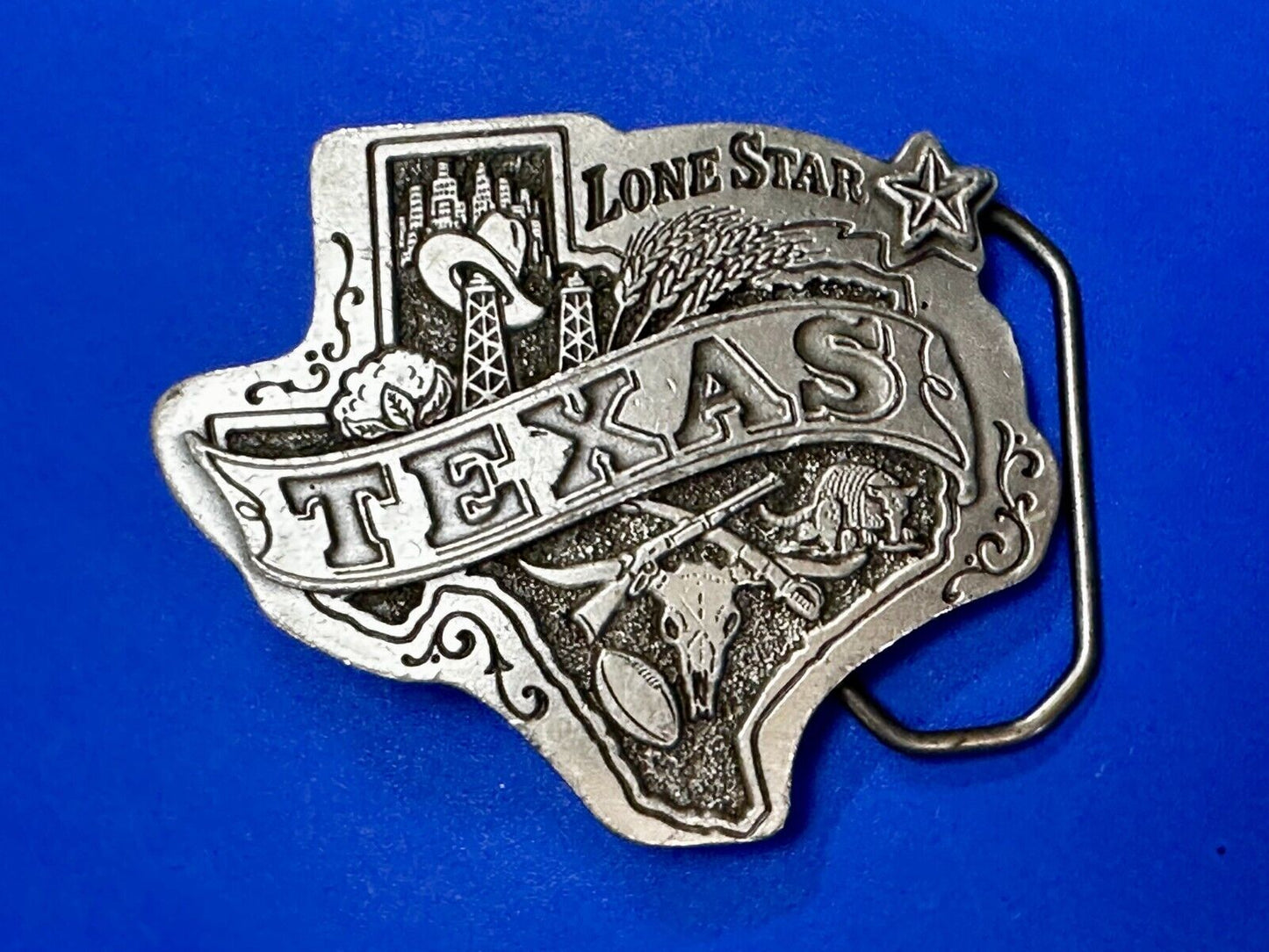 Texas Lone Star State Oil Guns Longhorn by The Great American Belt Buckle Co