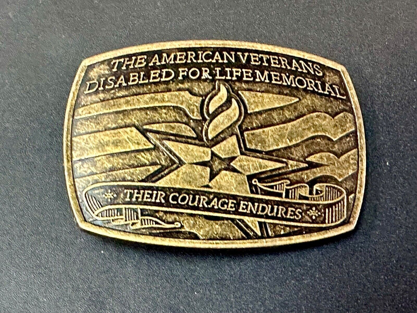 Their Courage Endures American Veterans Disabled for Life Memorial Belt Buckle