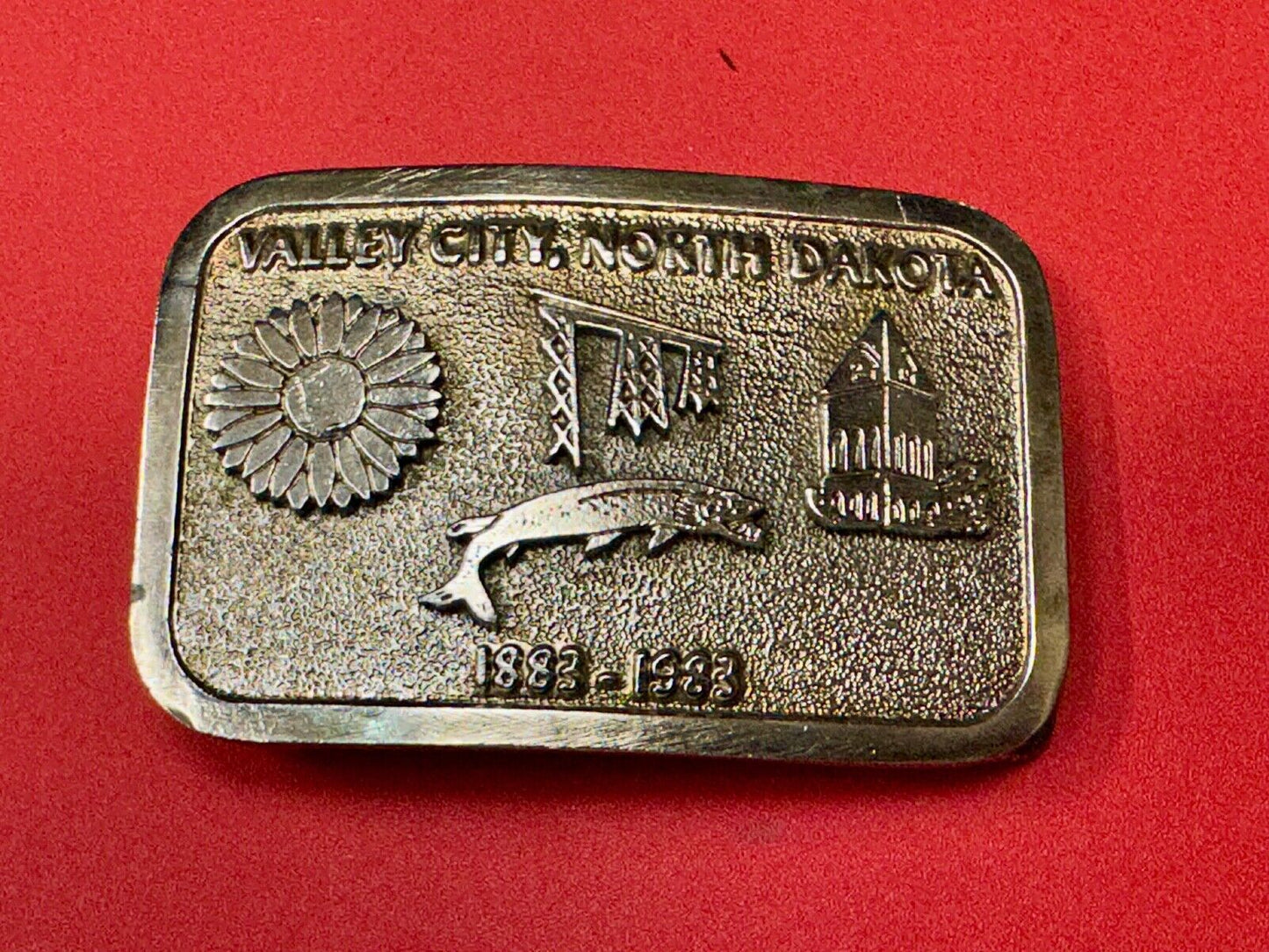 Vintage 1983 Valley City City State Commemorative North Dakota belt buckle