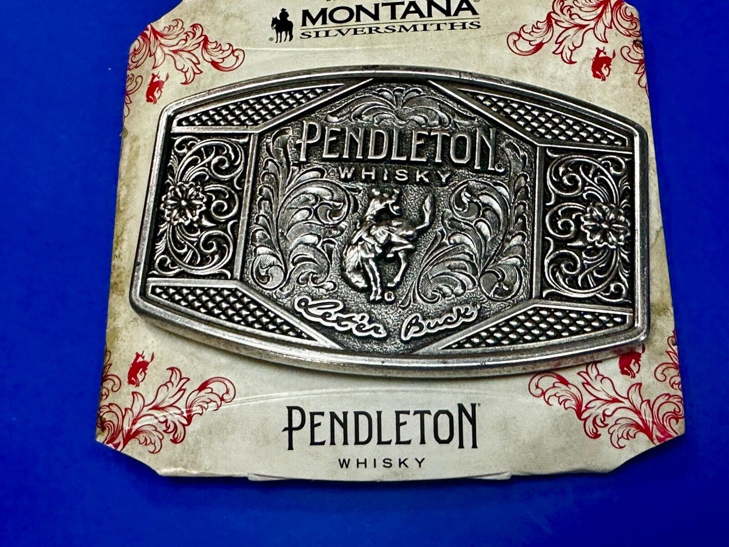 2022 Pendleton whiskey Let'er Buck Rodeo Cowboy Montana Silversmiths Belt Buckle