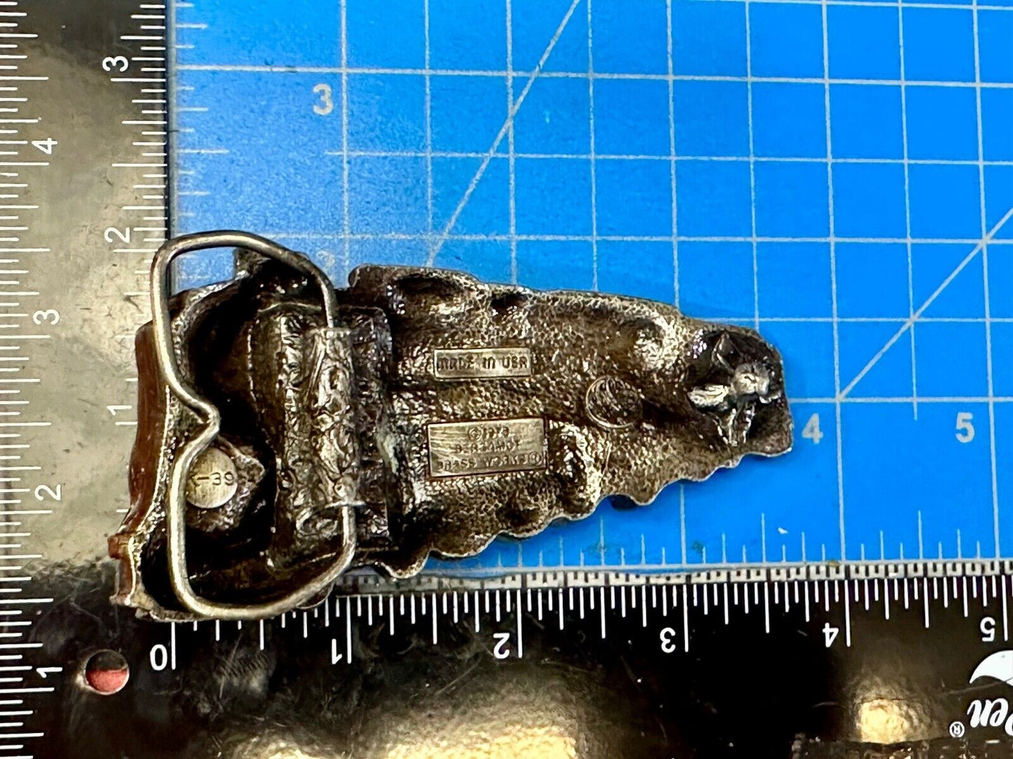 Train Steam Locomotive #1002 Vintage 1978 Cutout RR Bergamot Belt Buckle