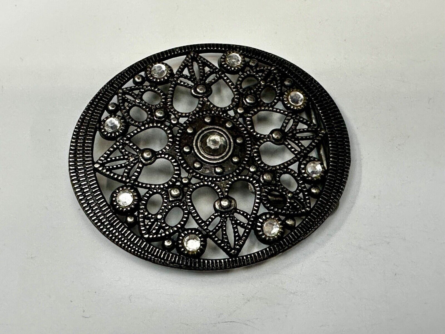 Beautiful Flower Design Rhinestone Accent Open Work Women's Belt Buckle