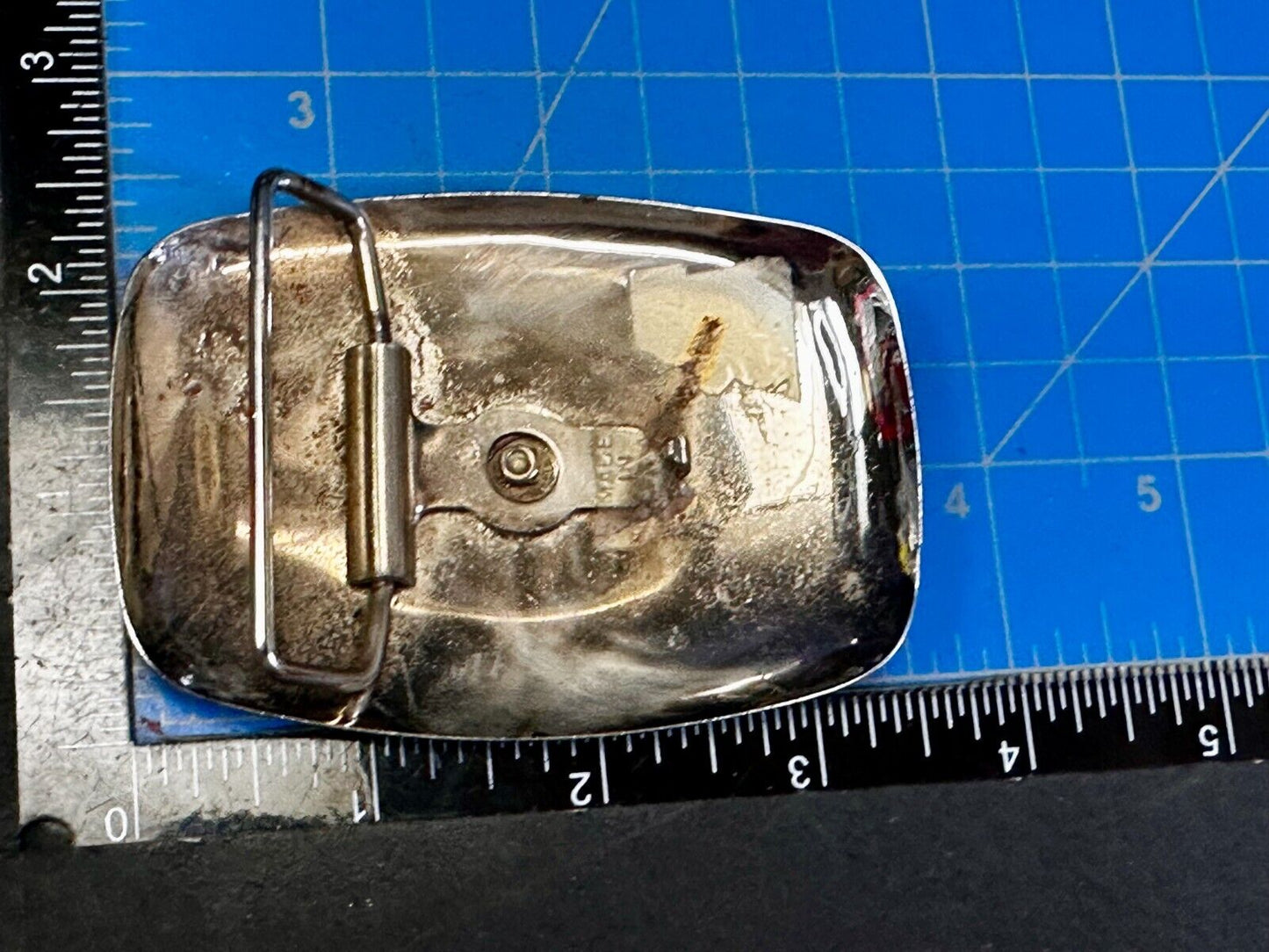 Vintage Cowboy Saddle Bronc Western Two Tone Reflective Belt Buckle