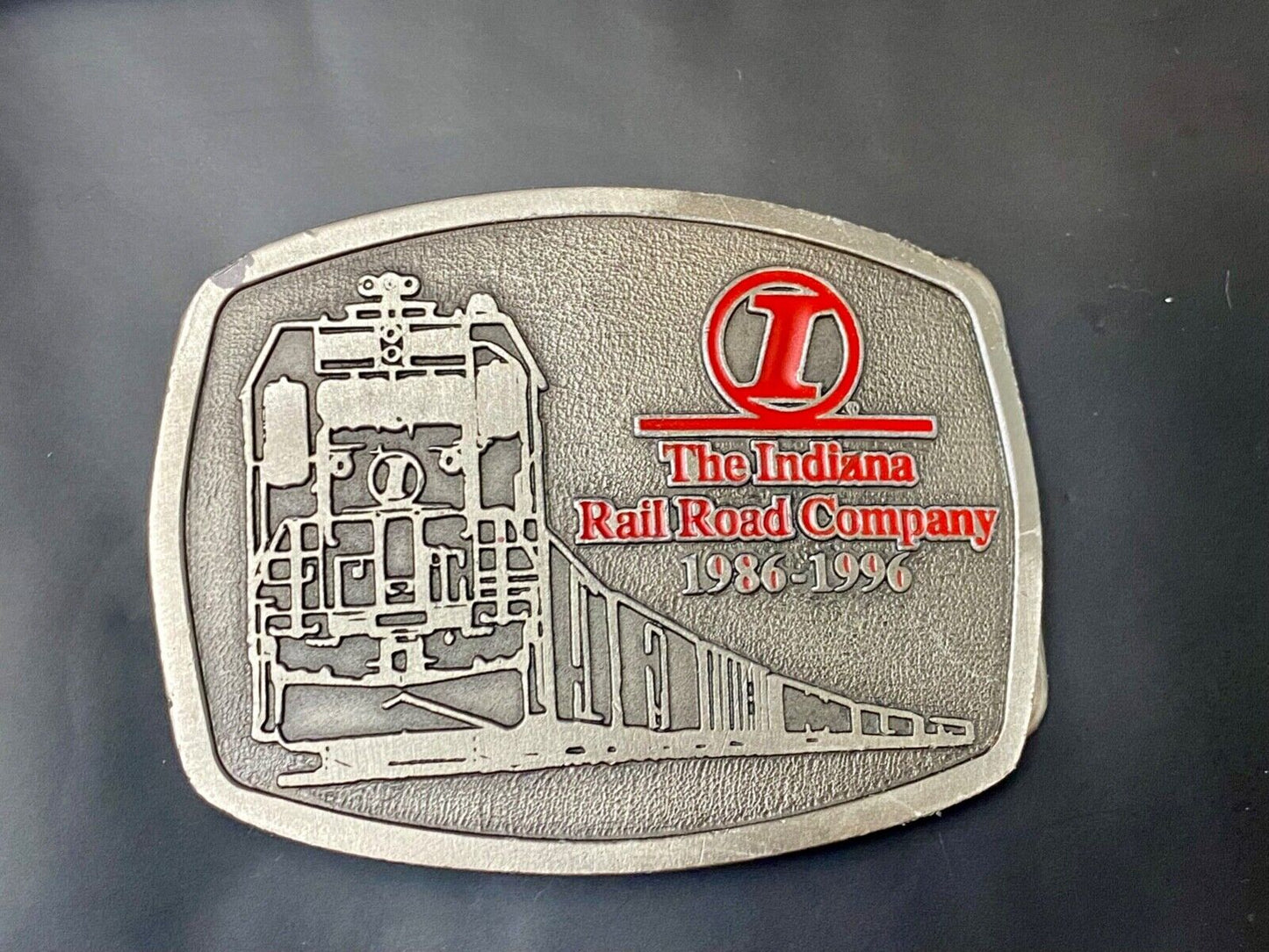 The Indiana Road Road Company 1986- 96 commemorative Train RR belt buckle