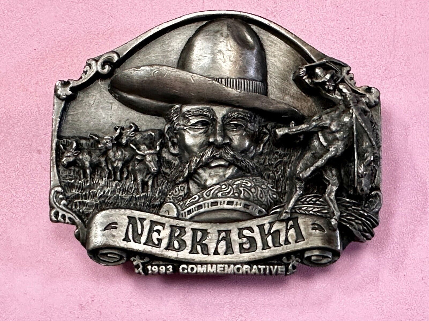 The Great State of Nebraska 1993 10th Annual Commemorative Siskiyou Belt Buckle