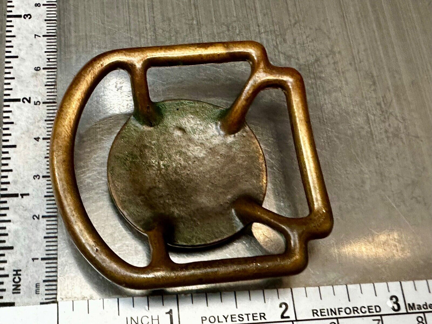 Unique Cutout Saw Waves RARE Hippie Boho Solid Bronze Belt Buckle Scarf Slide