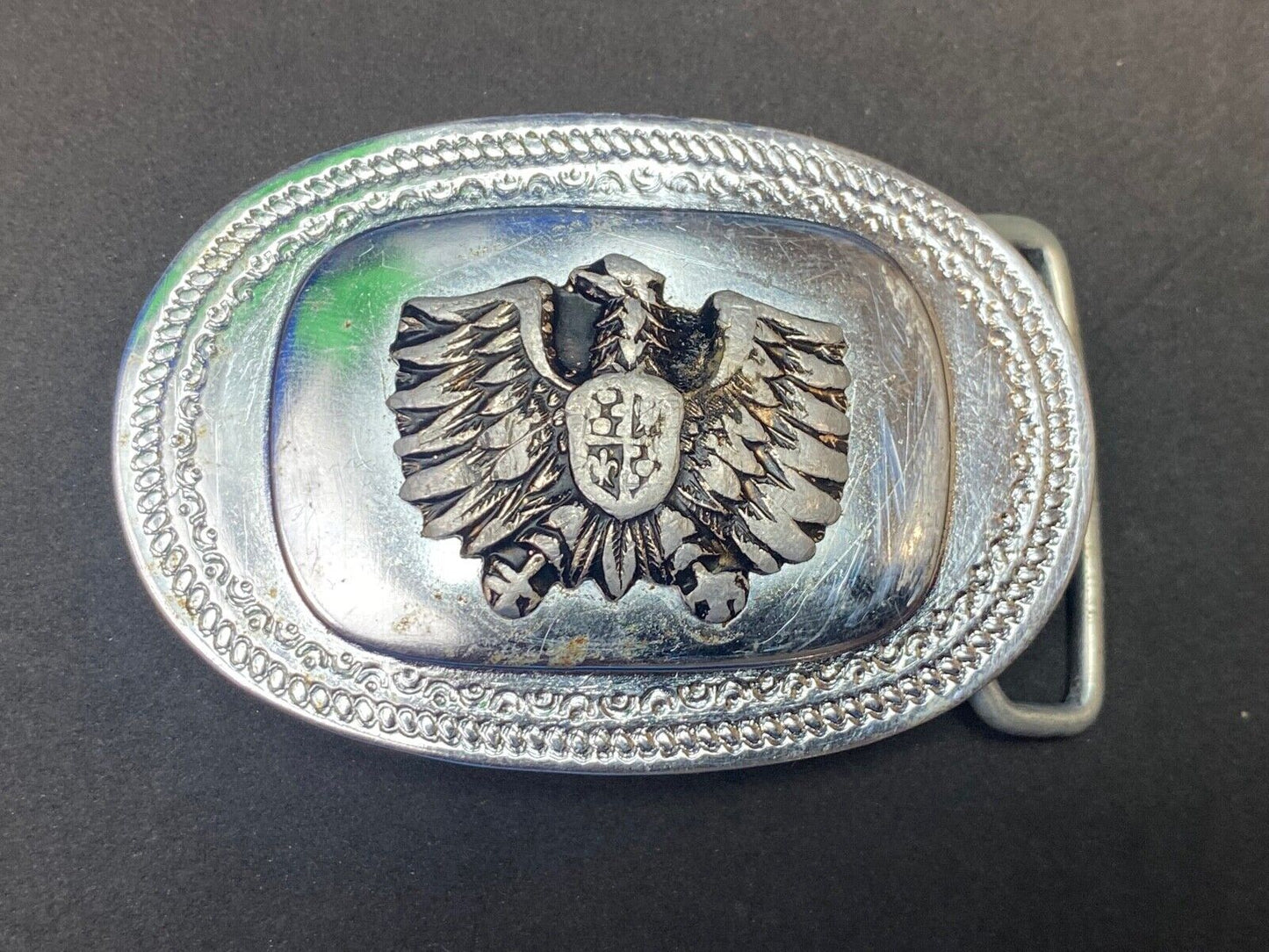 Vintage Eagle And Shield Two Tone Belt Buckle Gold Wing?