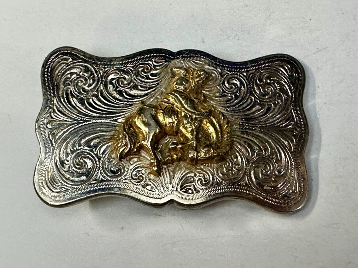 Vintage Cowboy Saddle Bronc small Cowgirls western belt buckle