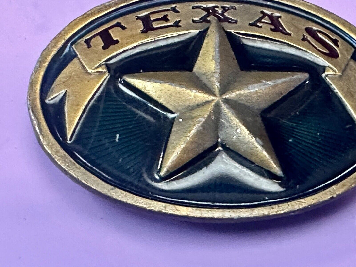 Vintage 1979 Texas Star Retro Style belt buckle by Bergamot Brass Works