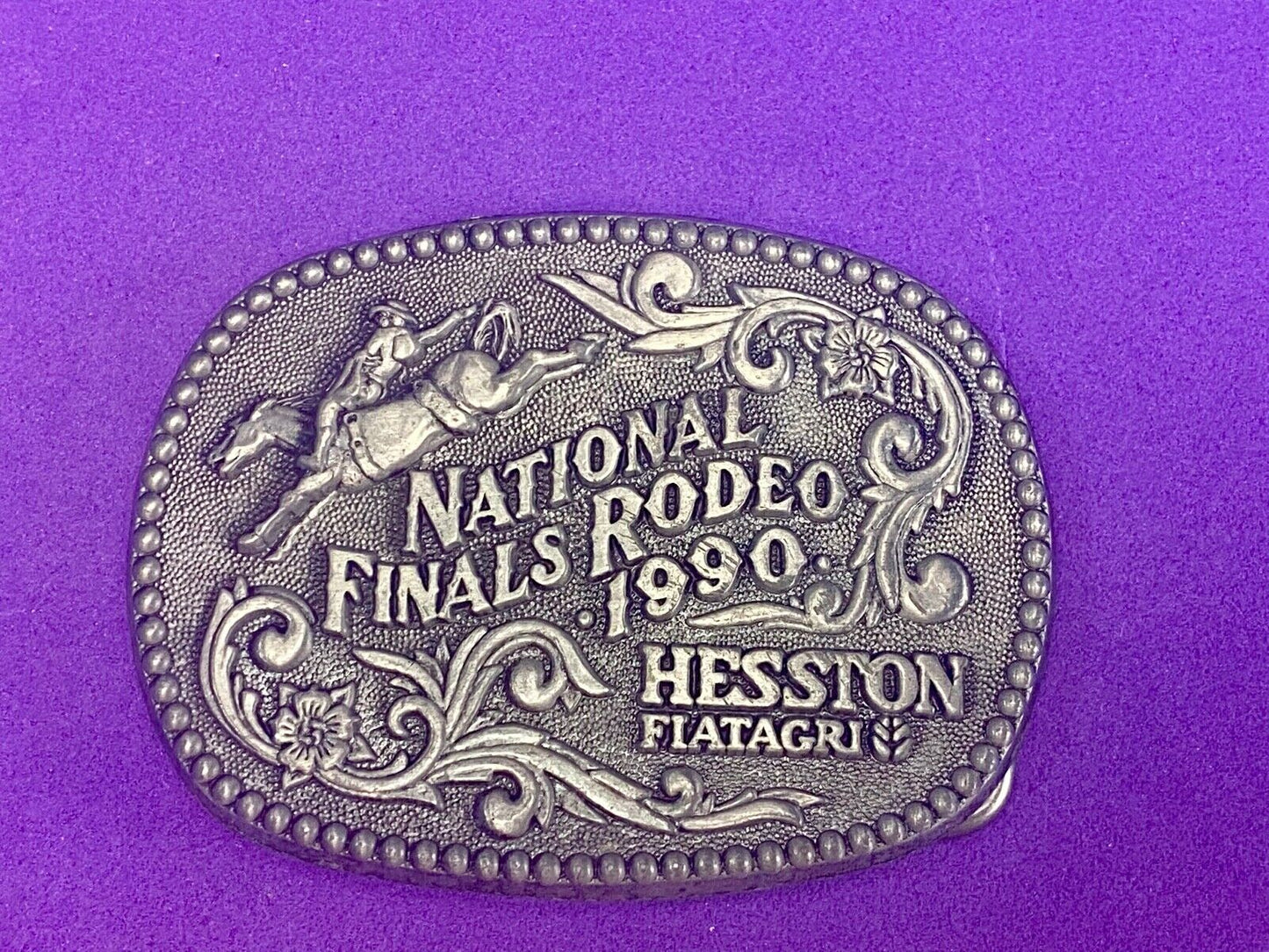 1990 NFR National Finals Rodeo Cowboy Youth size Belt Buckle Award Design Medals