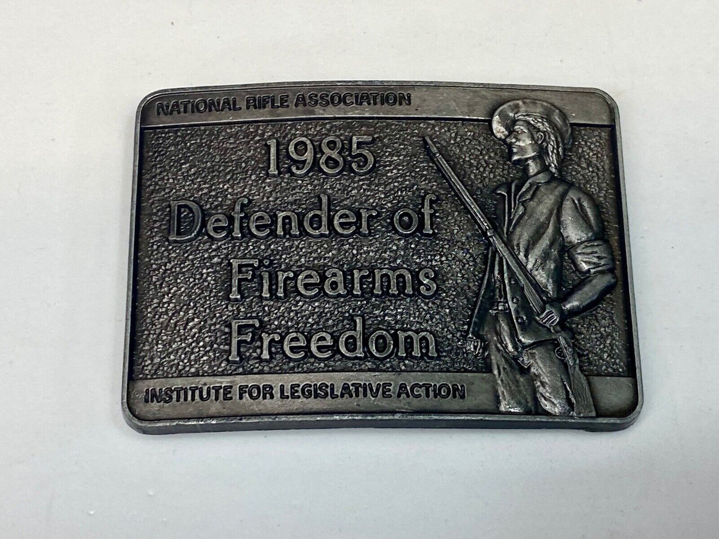 1985 Defender Of Firearms Freedom Institute Legislative Action Nra Belt Buckle