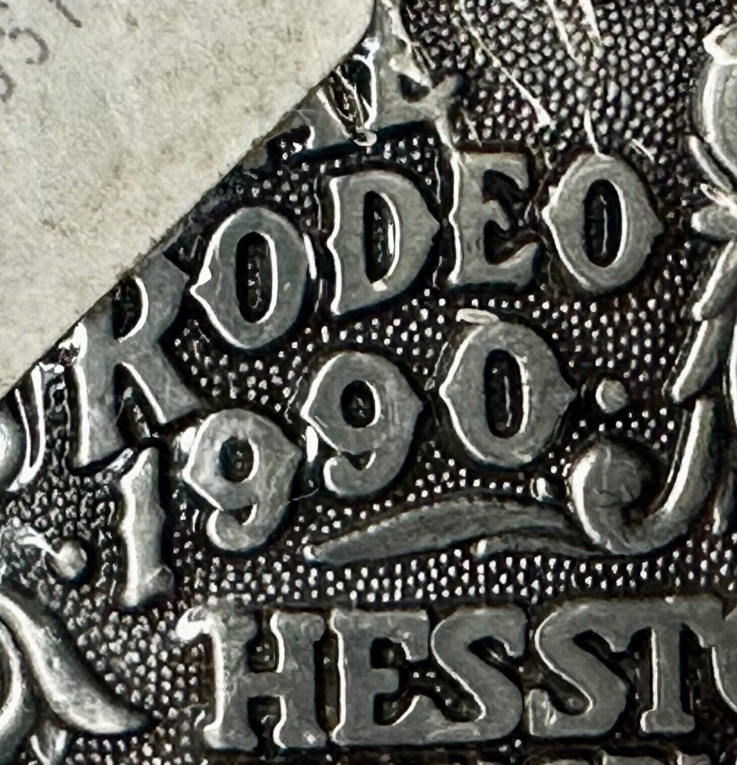 1990 NFR National Finals Rodeo NOS Youth Size Hesston Commemorative Belt Buckle