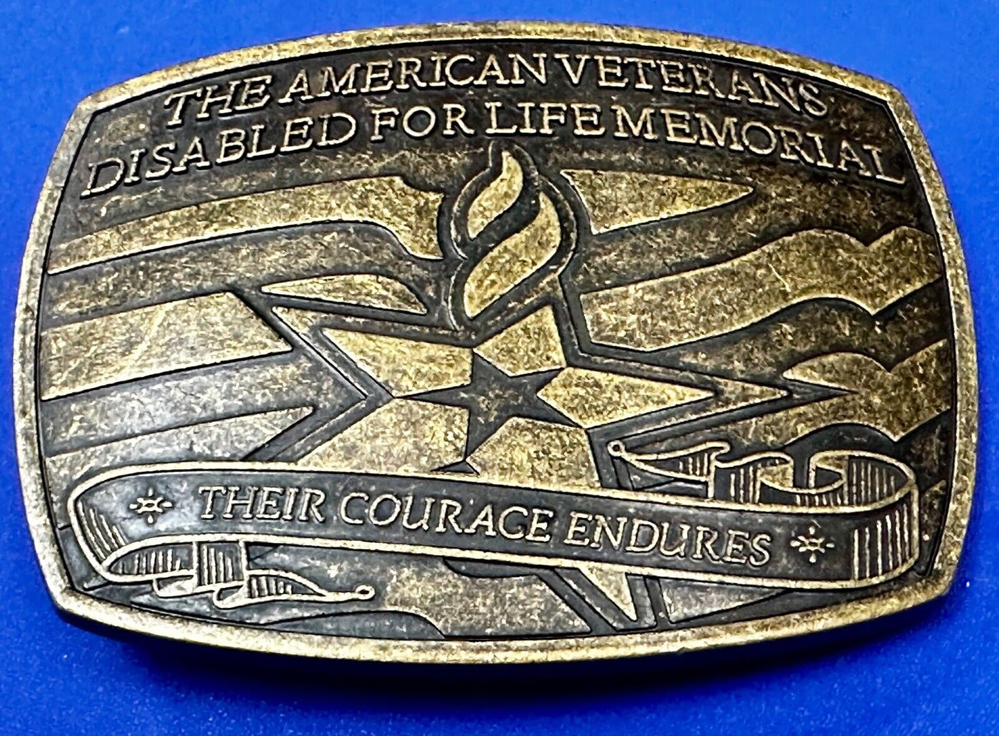 The American Veterans Disabled for life Memorial Commemorative Belt Buckle