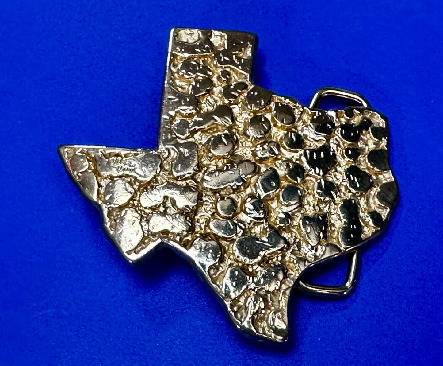 The Great State of Texas - Gold Color Cutout State Map Belt Buckle