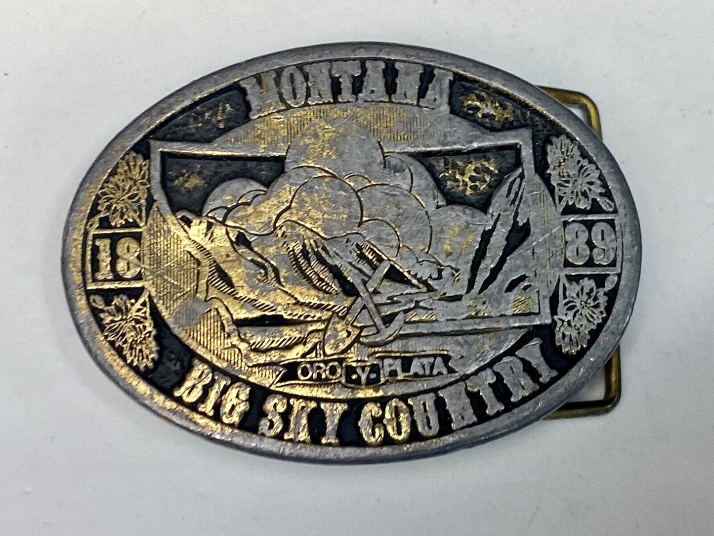 Vintage 1989 Montana - Big Sky Country Belt Buckle By Cdc Metalworks