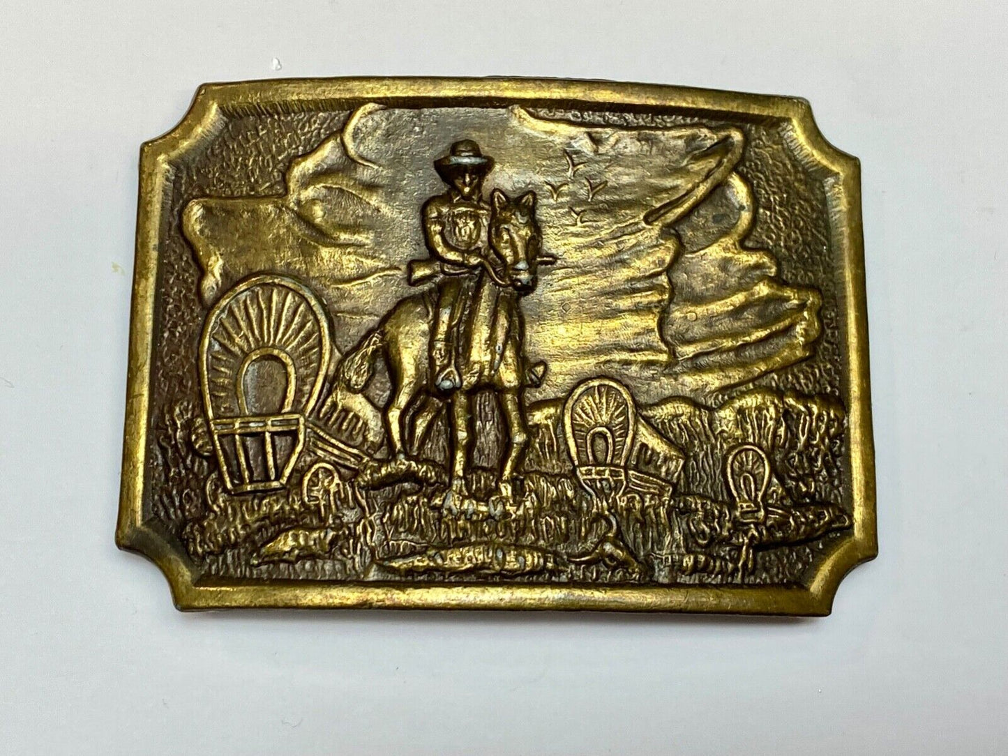 Tall in the Saddle Art Western Horse and Cowboy way of life! Vintage belt buckle