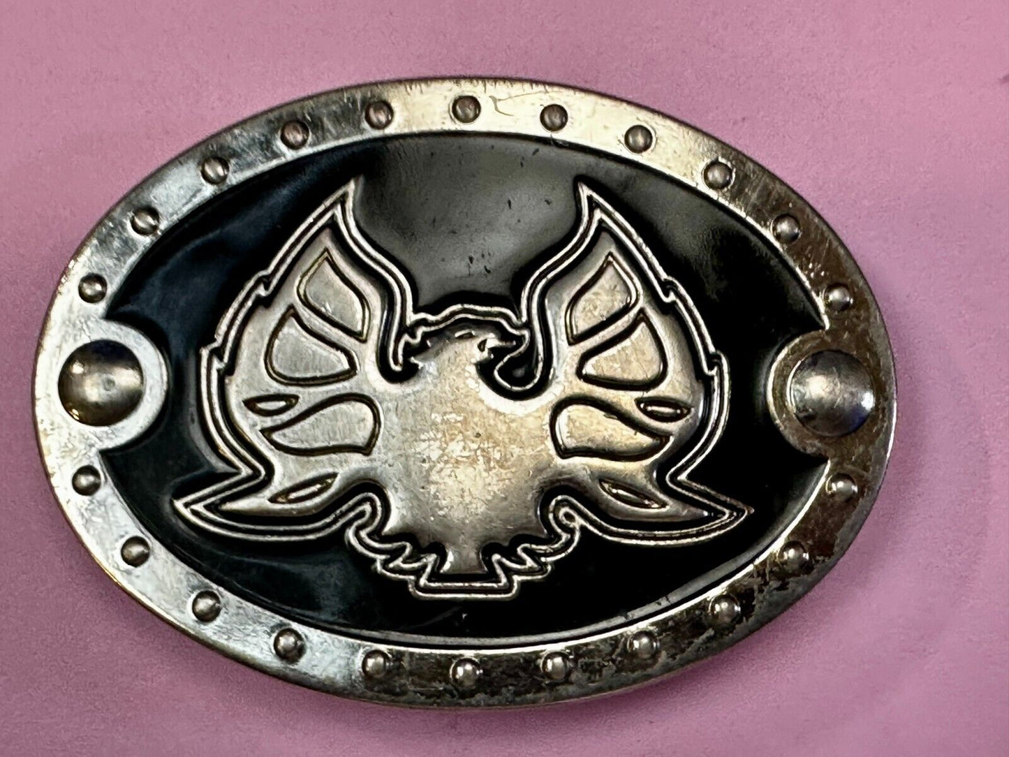 American Pride Flying Patriotic Bald Eagle Studded Oval Belt Buckle