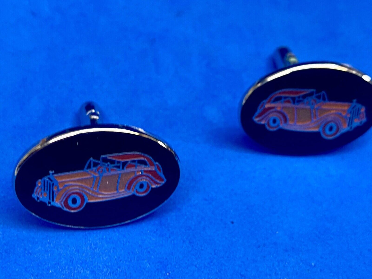 Vintage Car Collectors Mens Cufflinks In Original Brown Gift Box