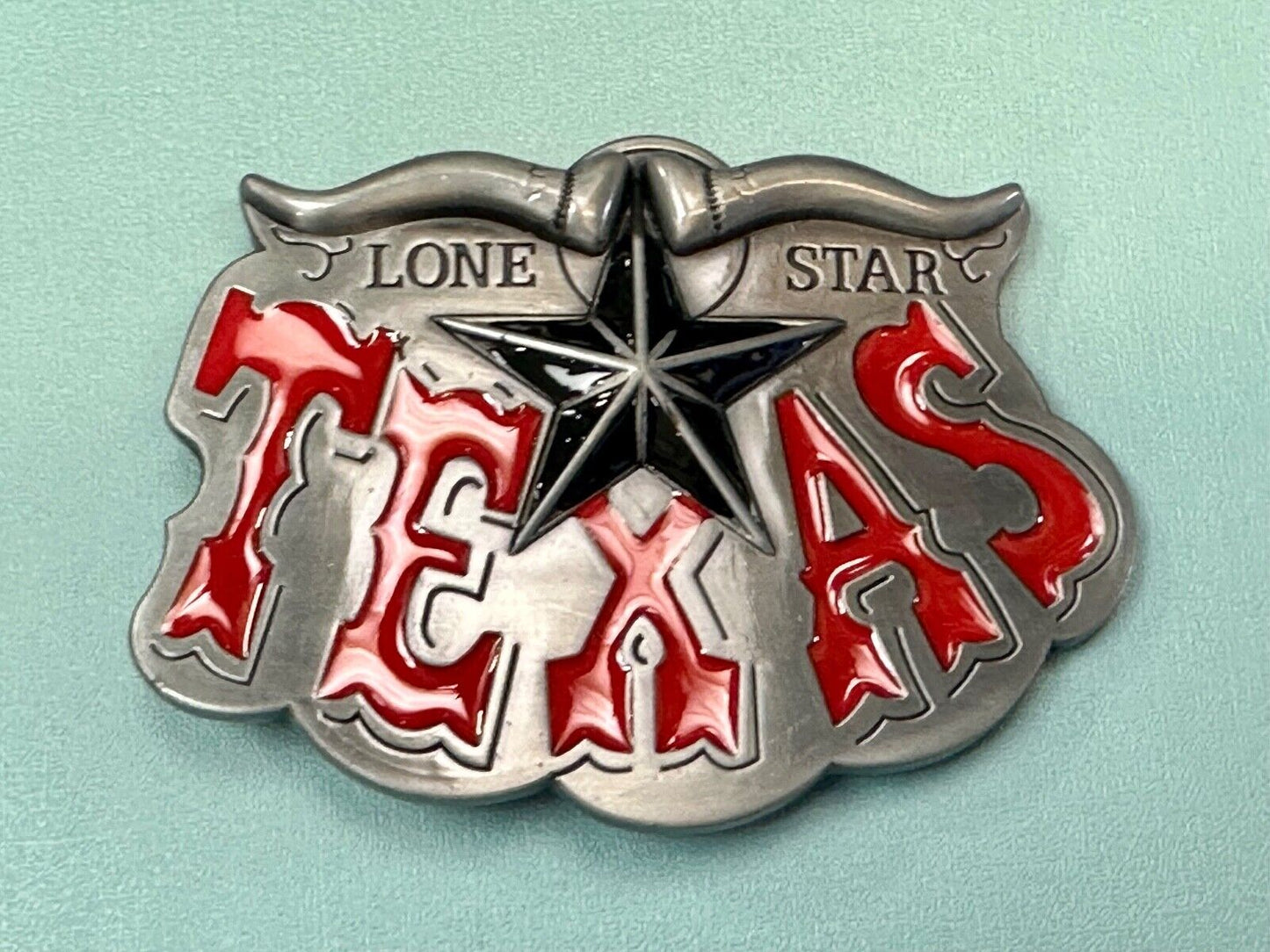Texas The Lone Star State Cowboys TX Longhorn raised 4" Buckle Rage Belt Buckle