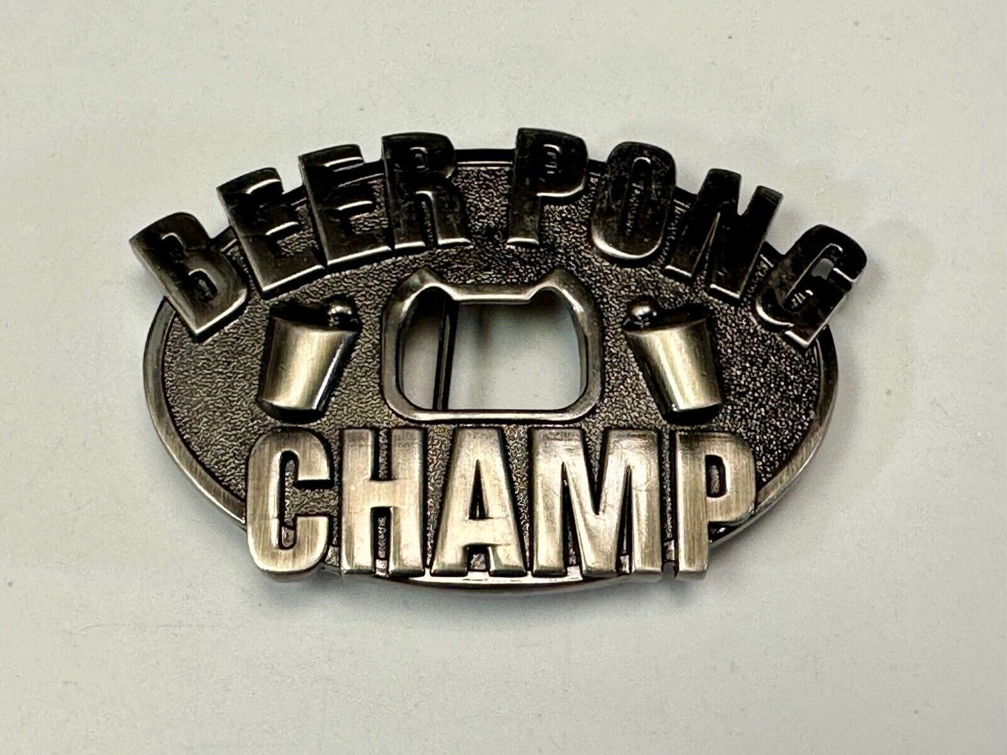 Beer Pong Champ - Novelty Funny BOTTLE OPENER & BELT BUCKLE