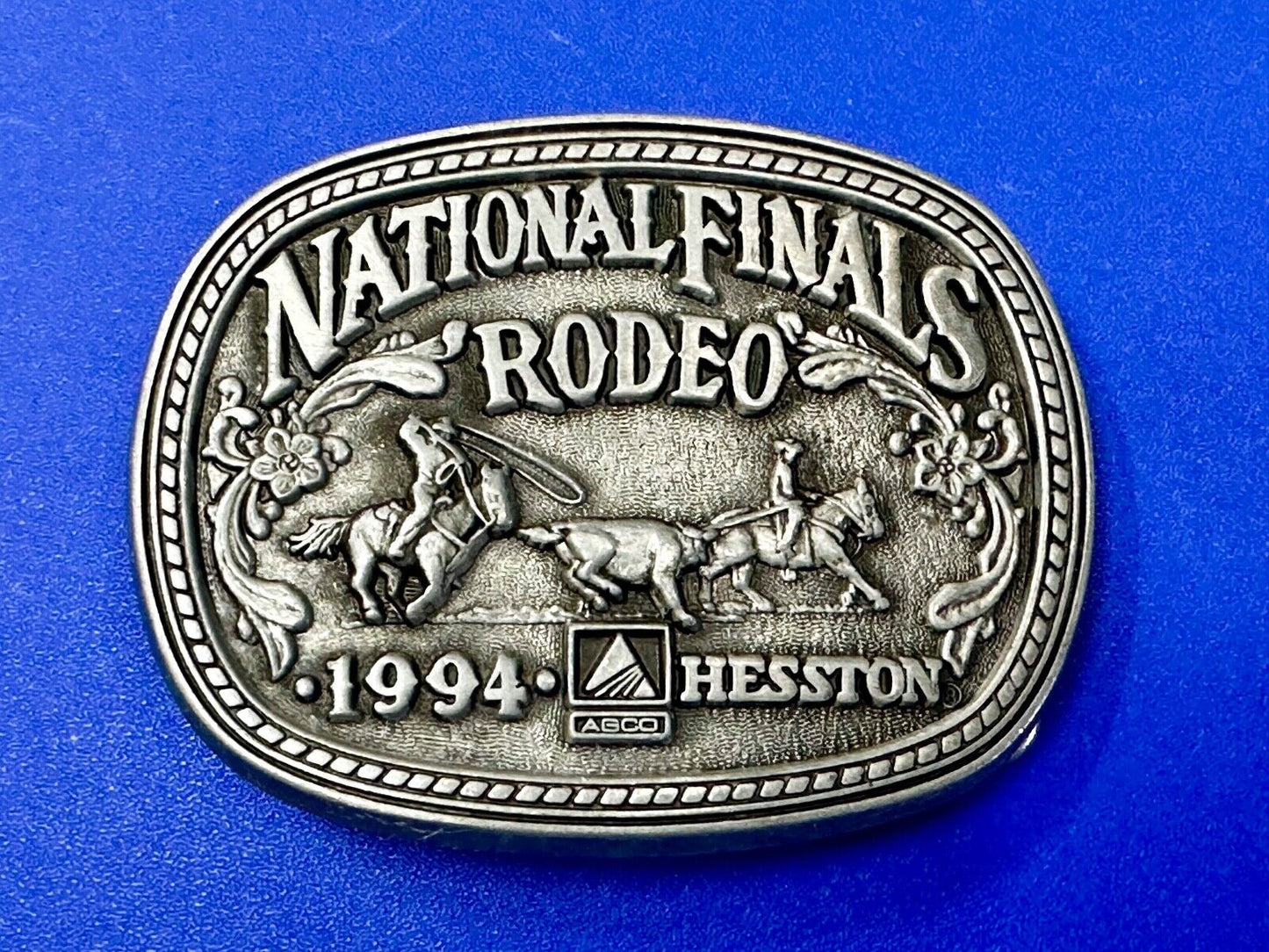 1994 NFR National Finals Rodeo NOS Youth Size Hesston Commemorative Belt Buckle