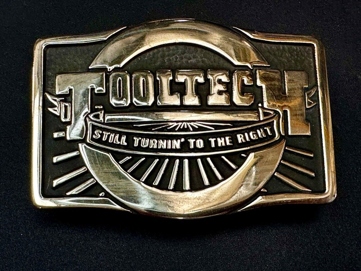 ToolTech Still Turning to the right Vtg. Anacortes Solid Brass 1984 Belt Buckle
