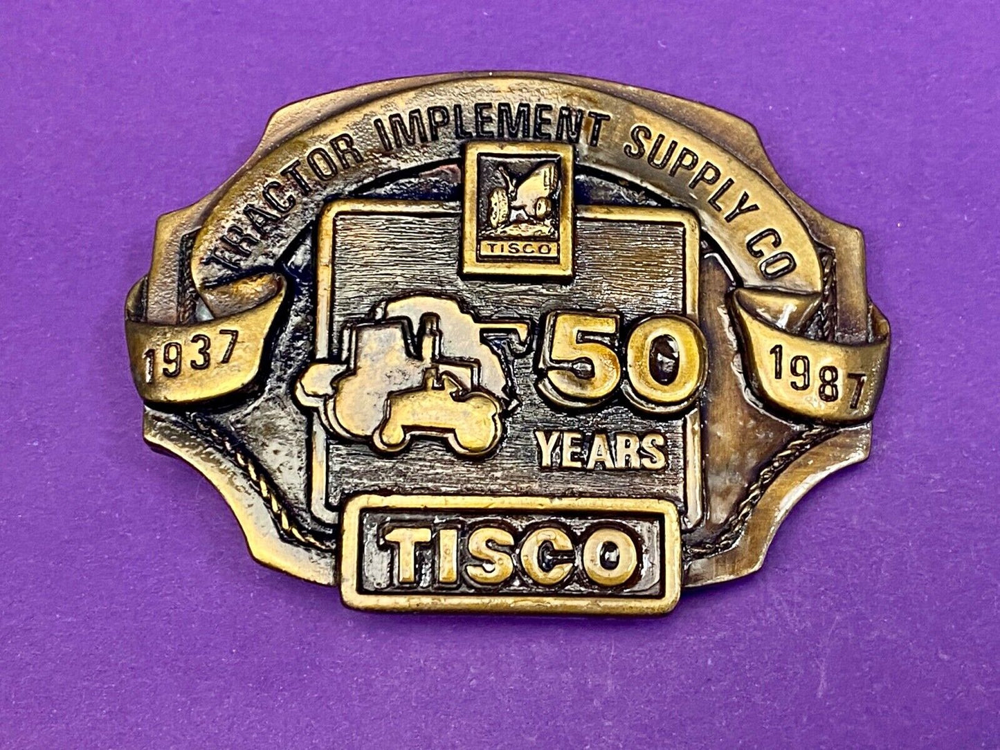 Tisco Tractor Implement Supply Agriculture Farm Farming. 50 Year Belt Buckle