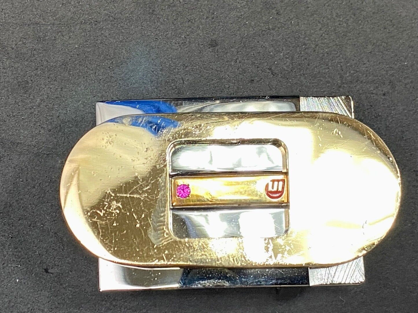 The United Illuminating UI Ruby accented belt buckle by Jostens