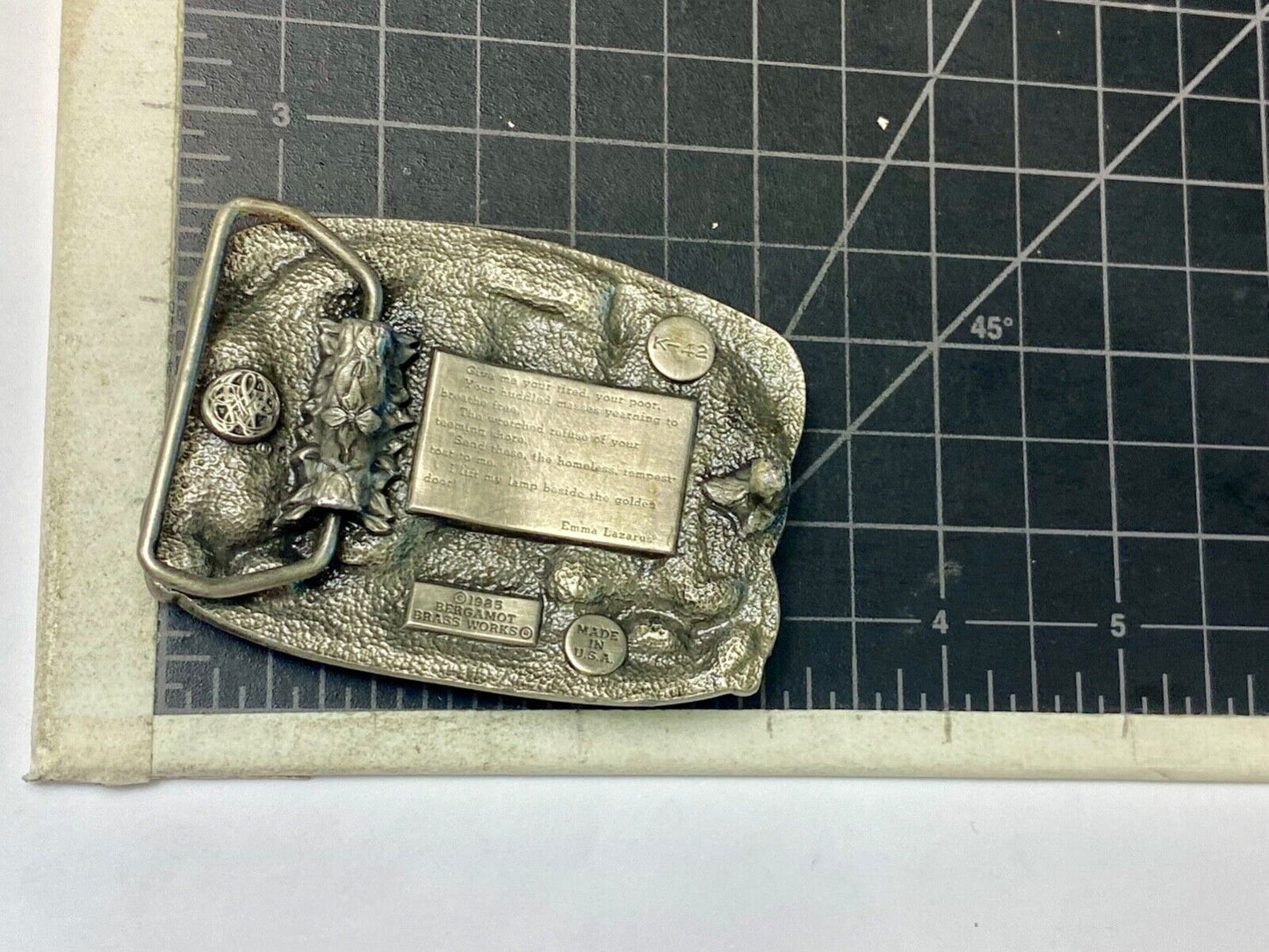 The Flame of Freedom - Statue of Liberty commemorative 1985 bergamot belt buckle