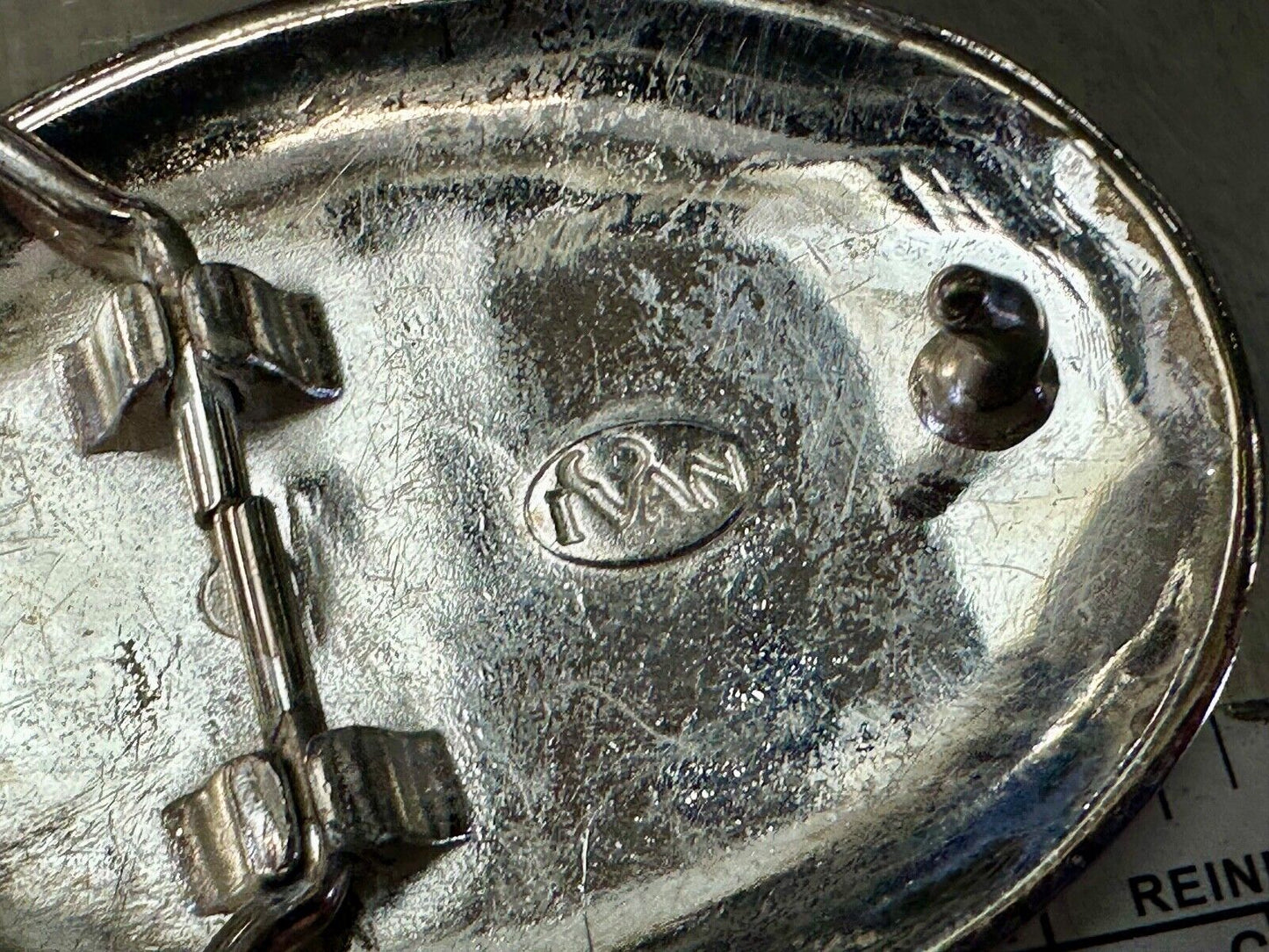 Vintage Horse Head Two tone oval western 2.75" wide belt buckle by Ivan