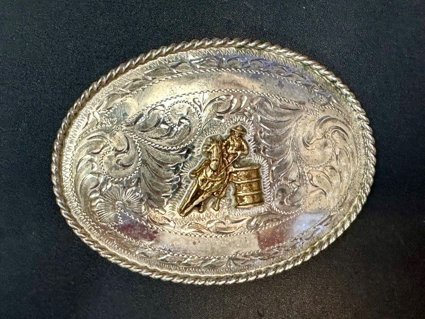 BARREL RACING TROPHY Blank Award Scrolls to engrave Vintage TEX TAN Belt Buckle