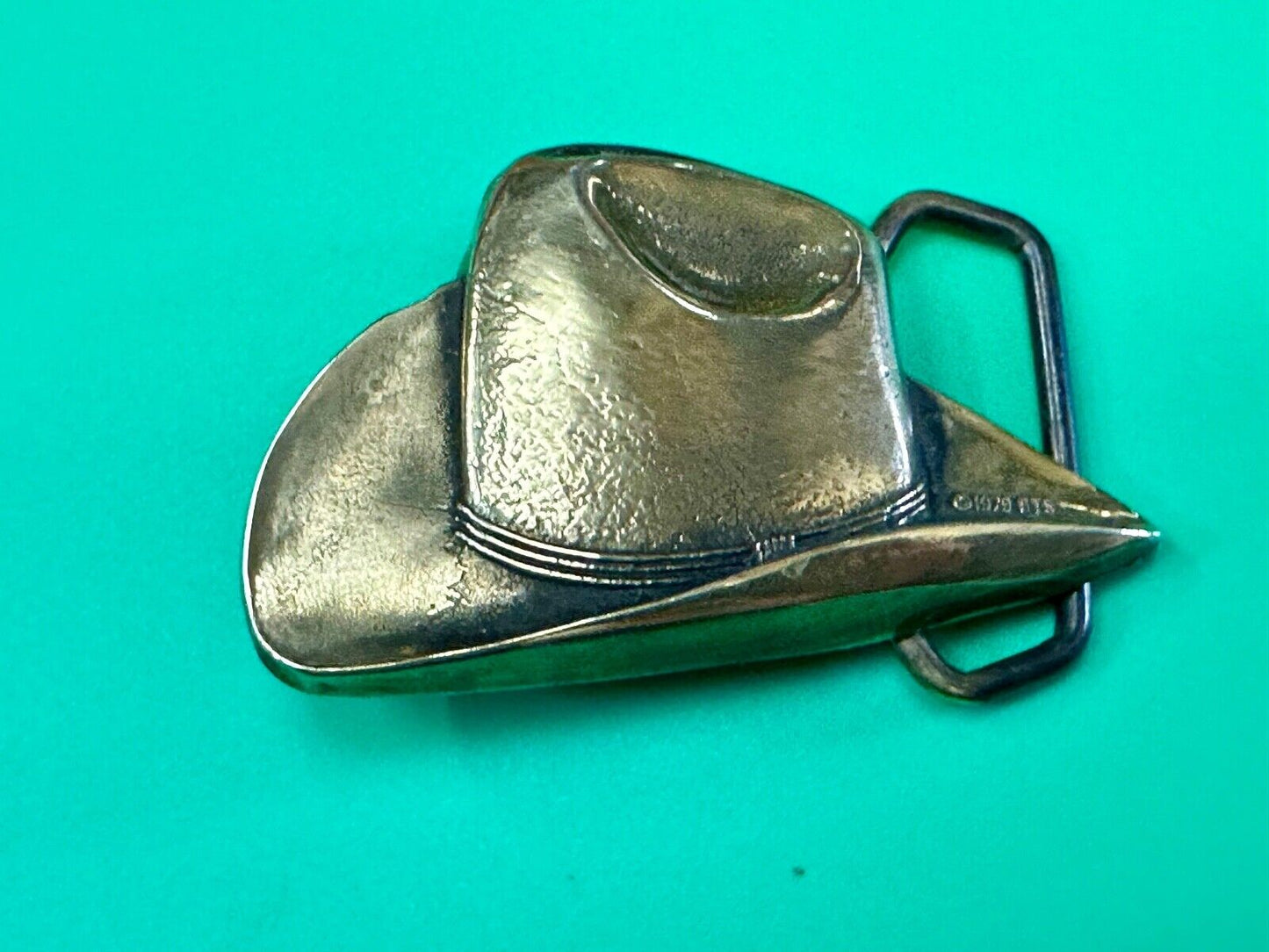 1978 BTS Cowboy Hat Figural Western Rodeo Vintage Cowboy Wearz belt buckle