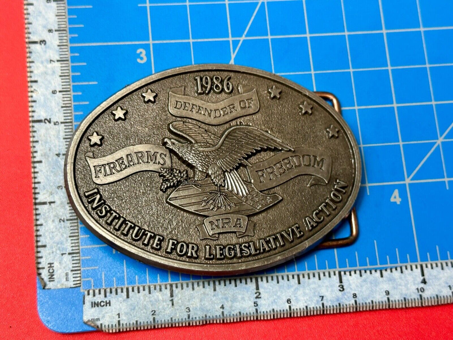 1986 NRA Institute for Legislative Action 2nd amendment Firearms belt buckle