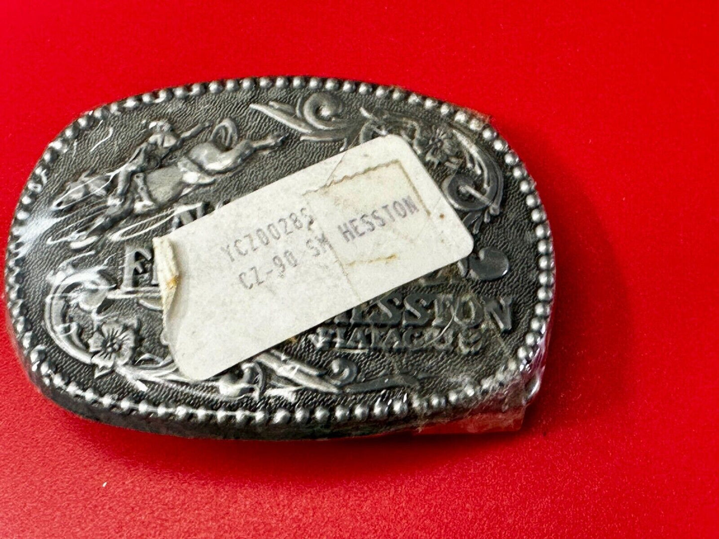 1990 Hesston National Finals Rodeo NFR Cowboys Youth Size NOS Belt Buckle